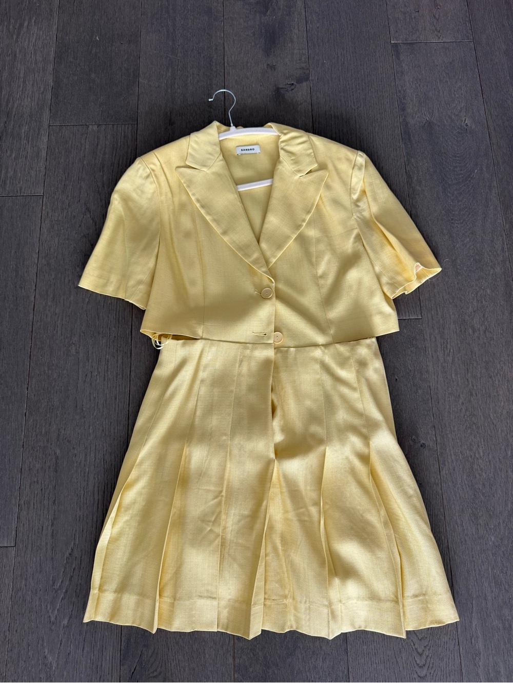 Sandro lilirose cutout Woven mini shirt dress